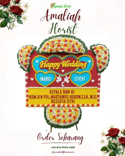 Karangan Papan Bunga Pernikahan di Pasar Bengkulu